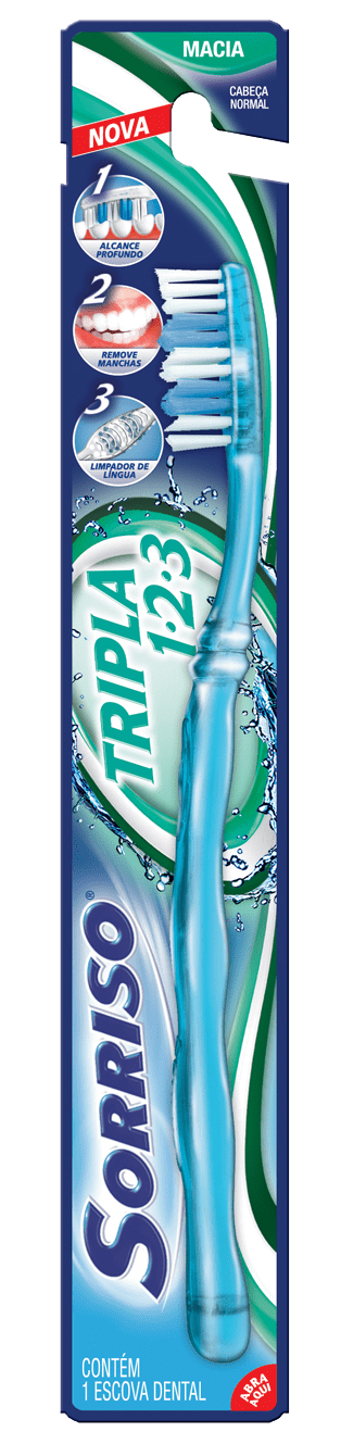 Escova Dental Sorriso Tripla-123 Macia