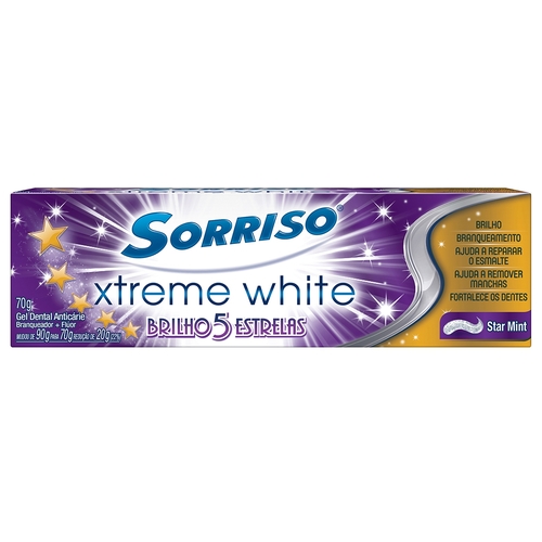 Gel Dental Sorriso Xtreme White 5 Estrelas 70g
