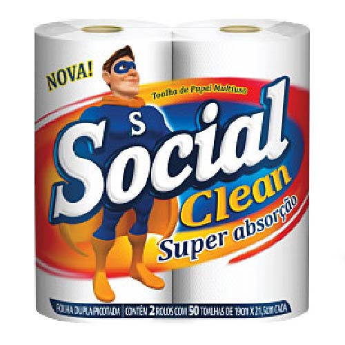 Toalha Papel Social Clean 2x50und