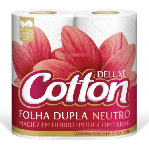 Papel Higiênico Cotton Folha Dupla 4×1 Neutro 30m