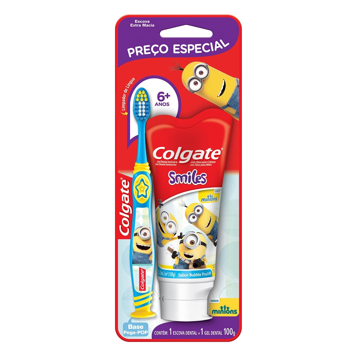 Escova Dental Minions + Gel Dental Minions 6+anos (Promocional)