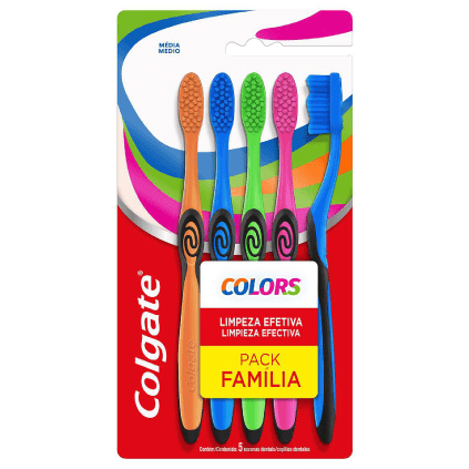 Escova Dental Colgate Colors Pack Família (5 unidades)
