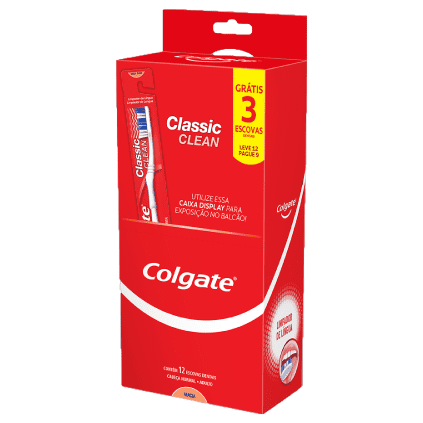 Escova Dental Colgate Classic Clean (Display Promocional 12 und)