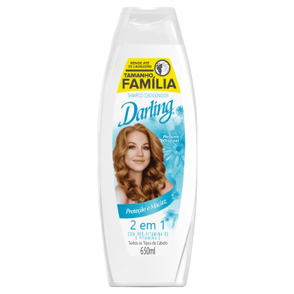 Shampoo Darling 2 em 1 Todos os Tipos de Cabelos 650ml
