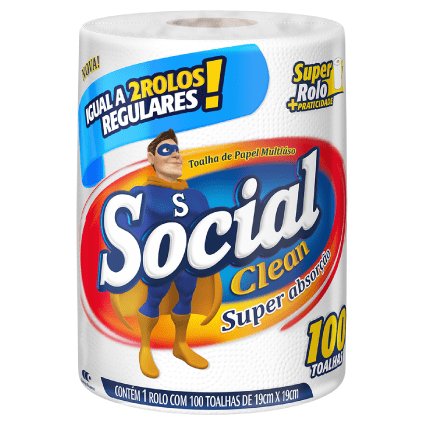 Toalha de Papel Social Clean 1×100 unidades