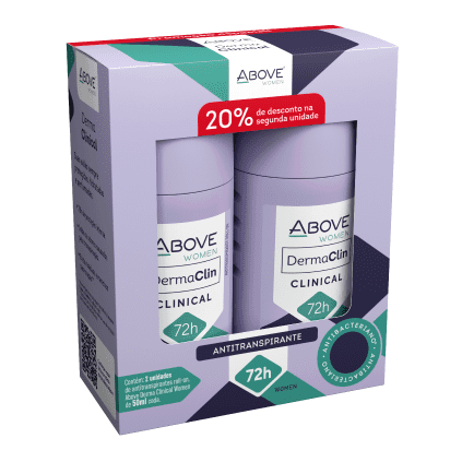 Desodorante Antitranspirante Above Roll-on Derma Clinical Women (F) 50ml Pack Duo