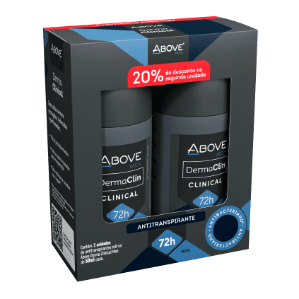 Desodorante Antitranspirante Above Roll-on Derma Clinical Men (M) 50ml Pack Duo