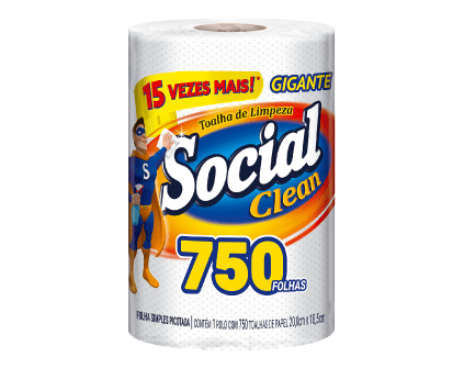 Toalha de Papel Social Clean 750 unidades Toalha de Papel Social Clean 750 unidades