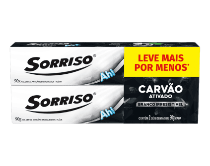 Gel Dental Sorriso Carvão Ativado 90g (2 unidades)