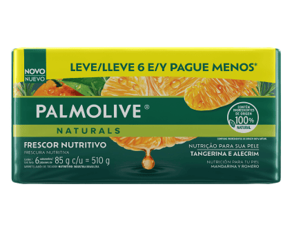 Sabonete Palmolive Naturals Frescor Nutritivo Tangerina e Alecrim 85g (Leve 6 Pague Menos)
