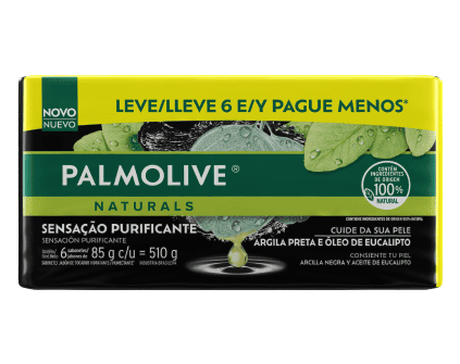 Sabonete Palmolive Naturals Sensação Purificante Argila Preta e Óleo de Eucalipto 85g (Leve 6 Pague Menos)