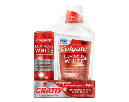 Enxaguante Bucal Colgate Luminous White 500ml (Grátis Luminous)