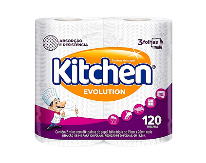 Toalha de Papel Kitchen Evolution Folha Dupla (120 Folhas)