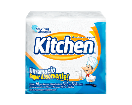 Guardanapo Kitchen Folha Simples Pequeno com 50 (22,7×22,8cm)