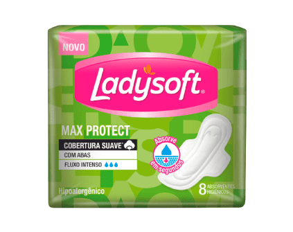 Absorvente Ladysoft Max Suave com Abas (8 unidades)