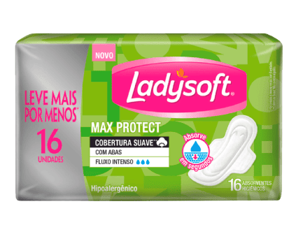 Absorvente Ladysoft Max Suave com Abas (16 unidades)