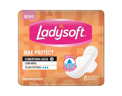 Absorvente Ladysoft Max Seca com Abas (8 unidades)