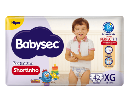 Fralda Babysec Premium Shortinho Hiper XG (42 unidades)
