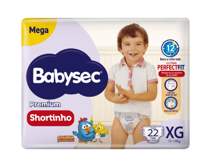 Fralda Babysec Premium Shortinho Mega XG (22 unidades)