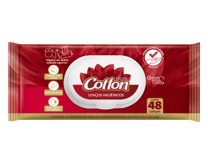 Lenços Higiênicos Umedecidos Cotton (48 Folhas)