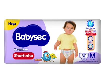 Fralda Babysec Premium Shortinho Mega M (30 unidades)