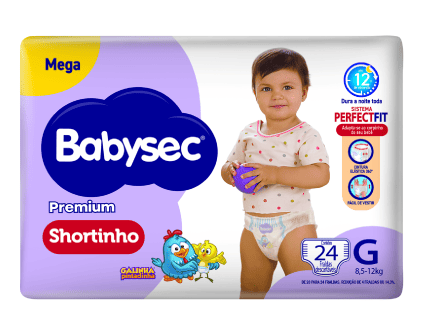 Fralda Babysec Premium Shortinho Mega G (24 unidades)