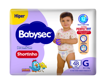 Fralda Babysec Premium Shortinho Hiper G (52 unidades)