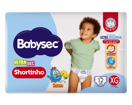 Fralda Babysec Ultrasec Shortinho Jumbinho XG (12 unidades)