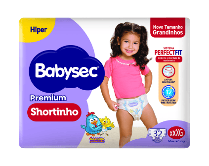 Fralda Babysec Premium Shortinho Hiper XXXG (32 unidades)