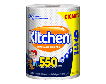 Toalha de Papel Kitchen Folha Dupla (550 Folhas)