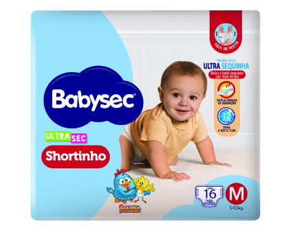 Fralda Babysec Ultrasec Shortinho Jumbinho M (16 unidades)