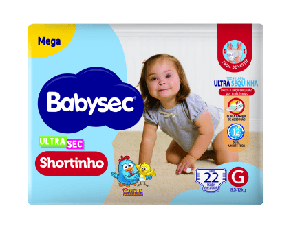 Fralda Babysec Ultrasec Shortinho Mega G (22 unidades)