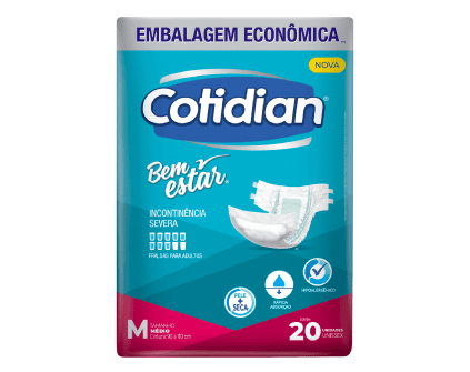 Fralda Cotidian Bem Estar M (20 unidades)