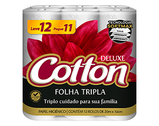 Papel Higiênico Cotton Folha Tripla 20m (Leve 12, Pague 11)